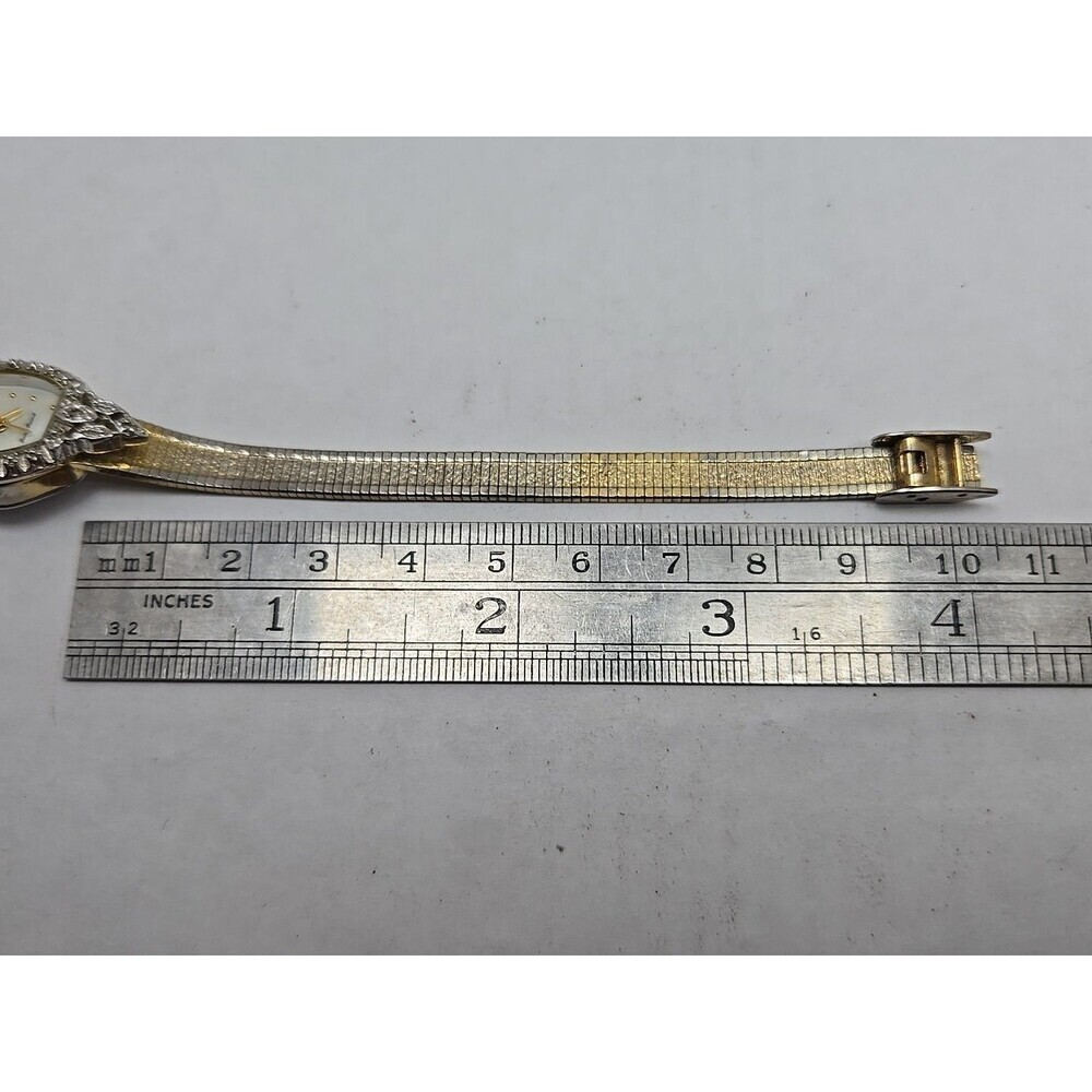 Dufonte Lucien Piccard Womens Diamond Watch Gold Tone Dainty Dress New Battery - Picture 9 of 14